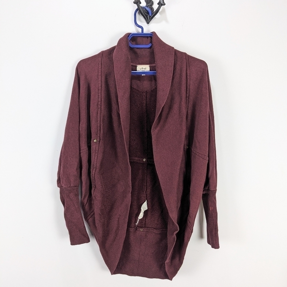 Aritzia Wilfred Diderot Sweater Cardigan Crimson Size Extra Small